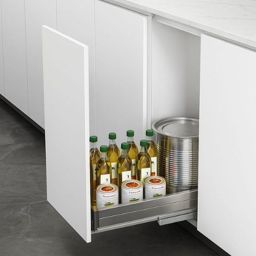 Glass Soft Closing Grain Trolley